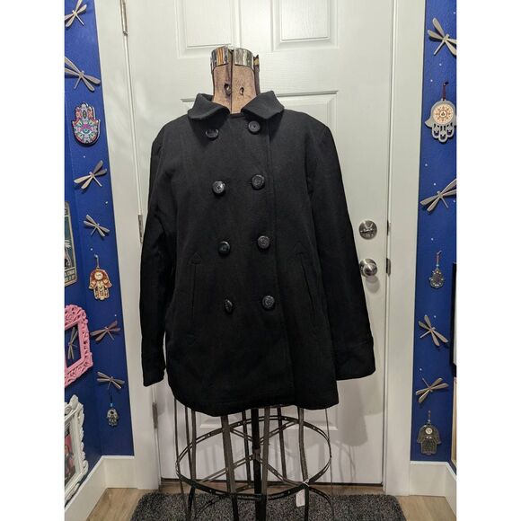 Old Navy Double Breasted Wool Blend Military Style Peacoat - Picture 7 of 15